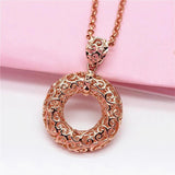 Purple 14K Rose Round Necklace for Women Pendant Jewelry