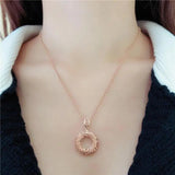 Purple 14K Rose Round Necklace for Women Pendant Jewelry