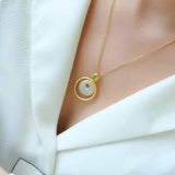 Ancient Craft Hetian Jade Necklace Pendant Chinese Style Women's Jewelry