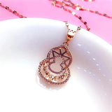 Purple Gourd Necklace Pendant 14K Rose Plated Chinese Style Jewelry