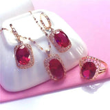 Purple Plated 14K Rose Ruby Pendant Necklace for Ladies