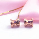 14K Rose Geometric Pendant Necklace - Purple Plated Charm