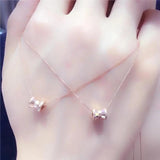 14K Rose Geometric Pendant Necklace - Purple Plated Charm