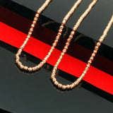 Classic 585 Purple Ladies Bead Chains Necklace 14K Rose Pendant Party Jewelry