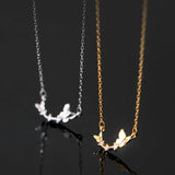 Butterfly Pendant Necklace 925 Sterling Silver Choker Necklace for Women