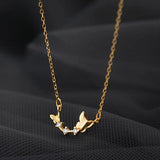 Butterfly Pendant Necklace 925 Sterling Silver Choker Necklace for Women