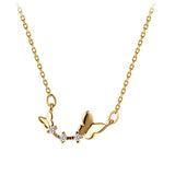 Butterfly Pendant Necklace 925 Sterling Silver Choker Necklace for Women