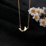 Butterfly Pendant Necklace 925 Sterling Silver Choker Necklace for Women