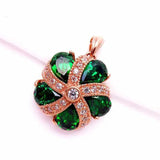 Purple Gemstone Flower Pendant Necklace for Ladies
