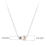 7mm Pearl & Bead Choker Necklace 925 Sterling Silver