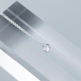 Round Circle Rhinestone Pendant 925 Sterling Silver Chokers Necklace