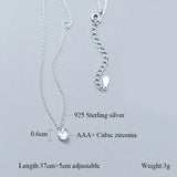 Round Circle Rhinestone Pendant 925 Sterling Silver Chokers Necklace