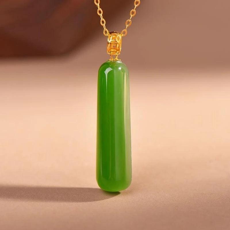 Hetian Green Jade Necklace Pendant, Light Women's Jewelry