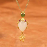 Hetian Jade Goldfish Pendant Necklace for Women