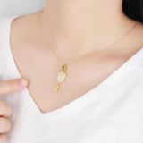 Hetian Jade Goldfish Pendant Necklace for Women