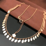 Purple 14K Rose Sequins Tassel Necklace for Women