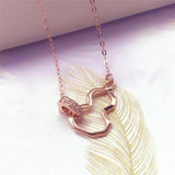 Purple Gourd Necklace 14K Rose Inlaid Crystal Chinese Light Jewelry