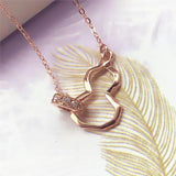 Purple Gourd Necklace 14K Rose Inlaid Crystal Chinese Light Jewelry