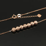 Purple Multi-Bead Necklace 14K Rose Plated Pendant Chinese Party Jewelry