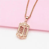 14K Rose Gold Plated Chinese Abacus Necklace for Women Retro Pendant