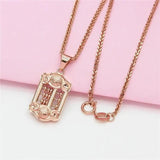 14K Rose Gold Plated Chinese Abacus Necklace for Women Retro Pendant