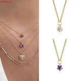 925 Silver Crystal Star Pendant Clavicle Chain Party Jewelry