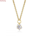 925 Silver Crystal Star Pendant Clavicle Chain Party Jewelry