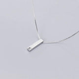 925 Sterling Silver Rectangle Pendant Necklace for Women