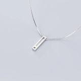 925 Sterling Silver Rectangle Pendant Necklace for Women