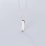 925 Sterling Silver Rectangle Pendant Necklace for Women