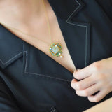 Natural Hetian Jade Tassel Pendant Clavicle Chain Silver Jewelry