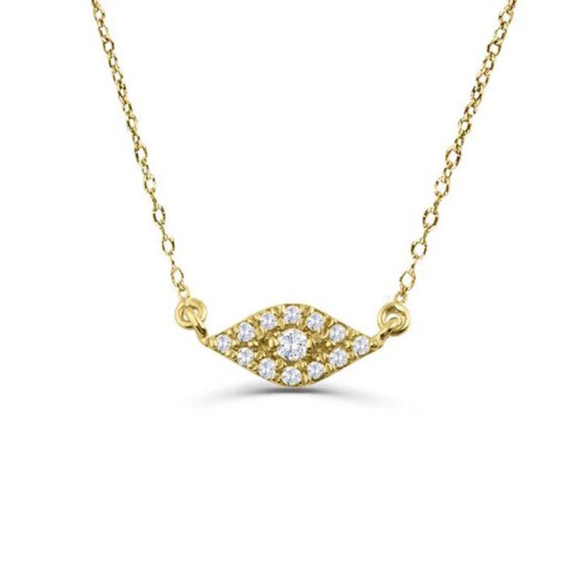 925 Silver Crystal Evil Eye Necklace Diamond Anniversary Gift