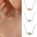925 Silver Crystal Evil Eye Necklace Diamond Anniversary Gift