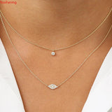 925 Silver Crystal Evil Eye Necklace Diamond Anniversary Gift