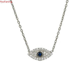 925 Silver Crystal Evil Eye Necklace Diamond Anniversary Gift