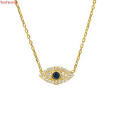 925 Silver Crystal Evil Eye Necklace Diamond Anniversary Gift