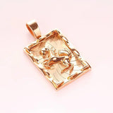Purple Zodiac Horses Necklace 14K Rose Pendant Women's Accessories