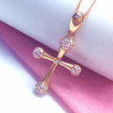 14K Rose Geometric Crystal Necklace for Women