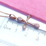 14K Rose Geometric Crystal Necklace for Women