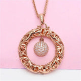 Purple Crystal Geometric Pendant Necklace for Women