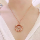 Purple Crystal Geometric Pendant Necklace for Women