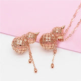 Purple Grace Hollow Chinese Art Gourd Pendant Necklace