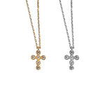 925 Silver Pav? Crystal Cross Pendant Necklace Classic Wedding Party Jewelry