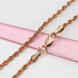 14K Rose Chunky Rope Chain Necklace Hip-Hop Jewelry