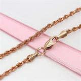 14K Rose Chunky Rope Chain Necklace Hip-Hop Jewelry