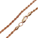 14K Rose Chunky Rope Chain Necklace Hip-Hop Jewelry