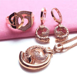 14K Rose Gold Plated Crystal Screw Necklace Vintage Pendant