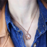 14K Rose Gold Plated Crystal Screw Necklace Vintage Pendant