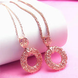 14K Rose Gold Plated Purple Pendant Necklace for Women