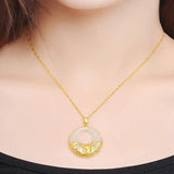 Silver Pendant Hetian Jade Peace Buckle Chinese Retro Craft Women Jewelry